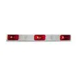 Red LED Tri-bar with Black Met